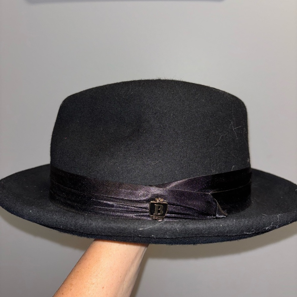 Men's Black Top Hat 100% Australian Wool By Bruno Capelo